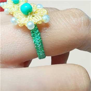 编绳五花瓣戒指