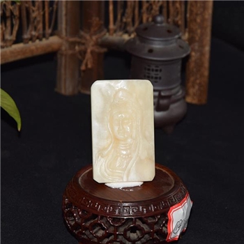 骆驼腿骨雕刻—观音