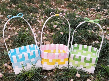 手工编织收纳篮 纸藤篮子