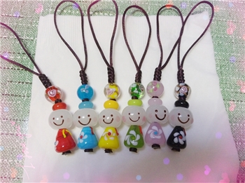 手工编绳 日式琉璃晴天娃娃钥匙扣包挂U盘挂件